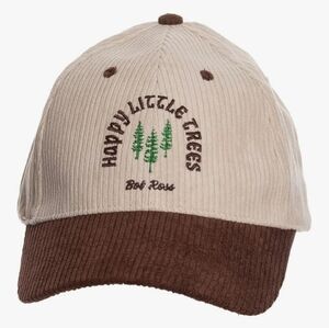 NWT Calhoun Bob Ross Happy Little Trees Corduroy Hat Unisex Embroidered
